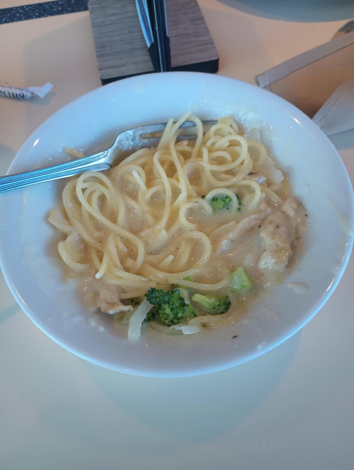 Got some alfredo on a cruise line that thinks highly of its food.