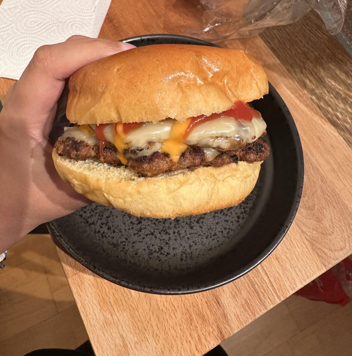 A simple and tasty homemade burger