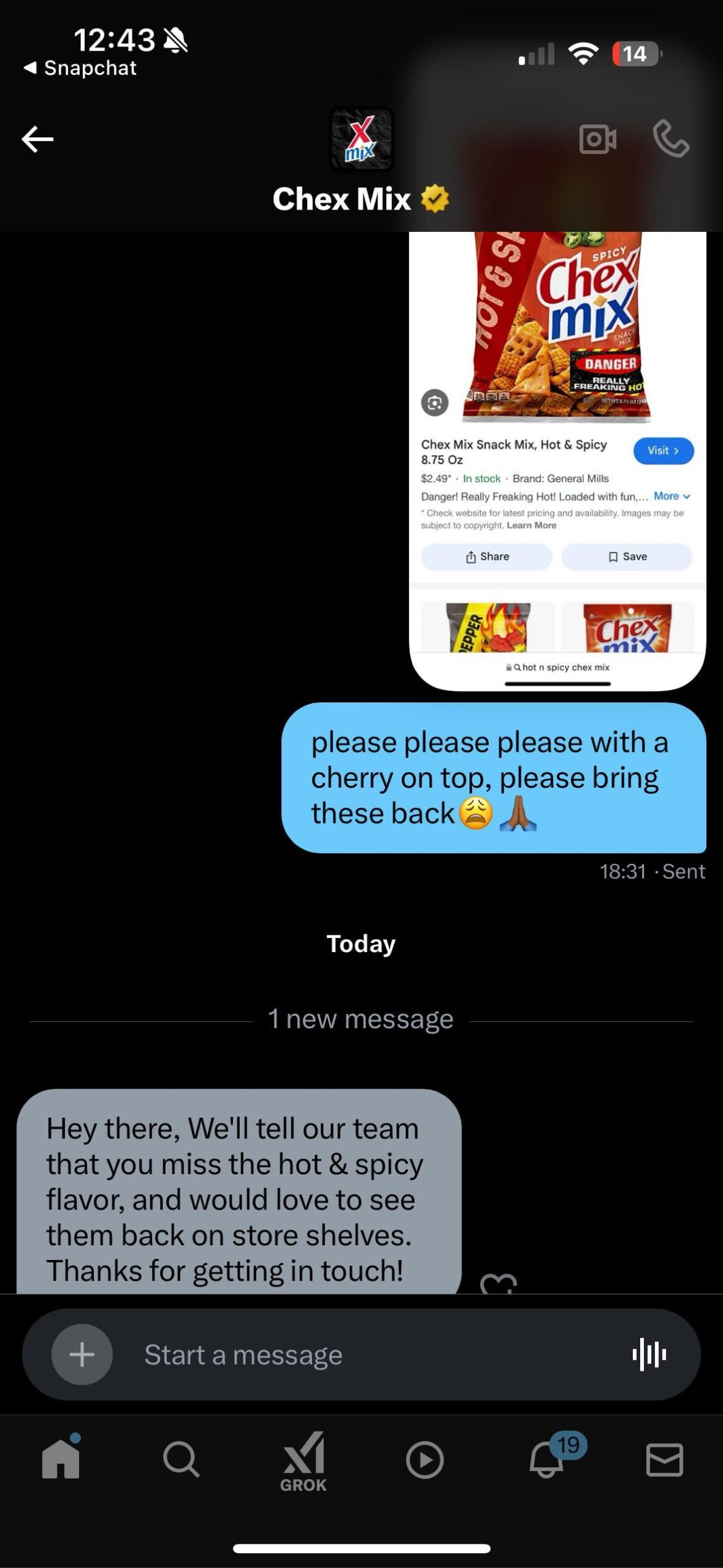 Help bring back Hot & Spicy Chex Mix