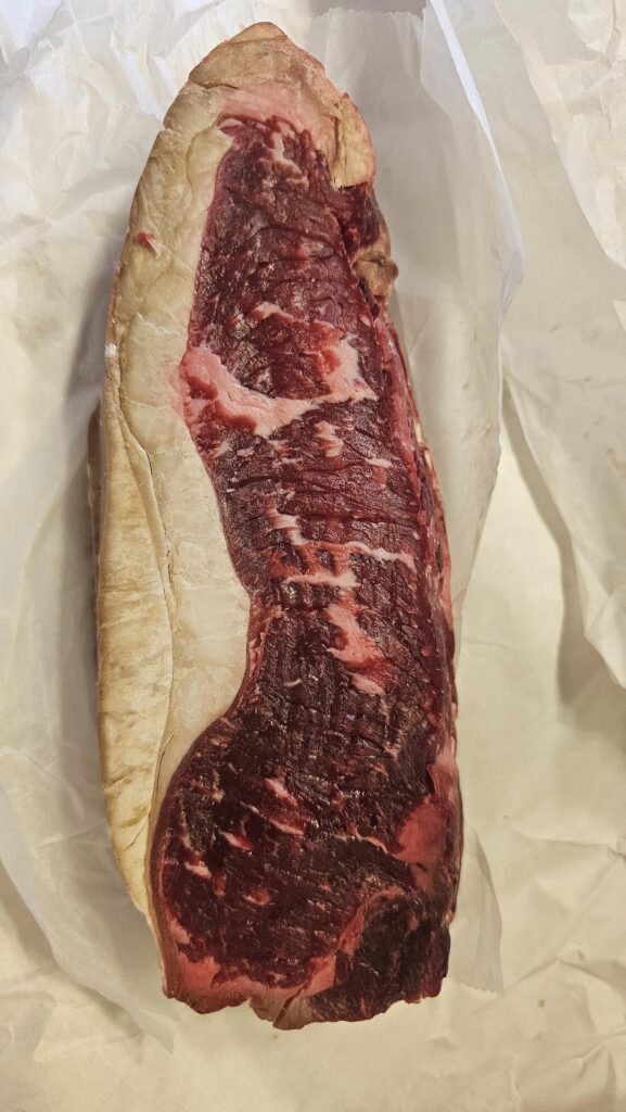 Dry aged NY strip + fondue potatoes for Valentine's day