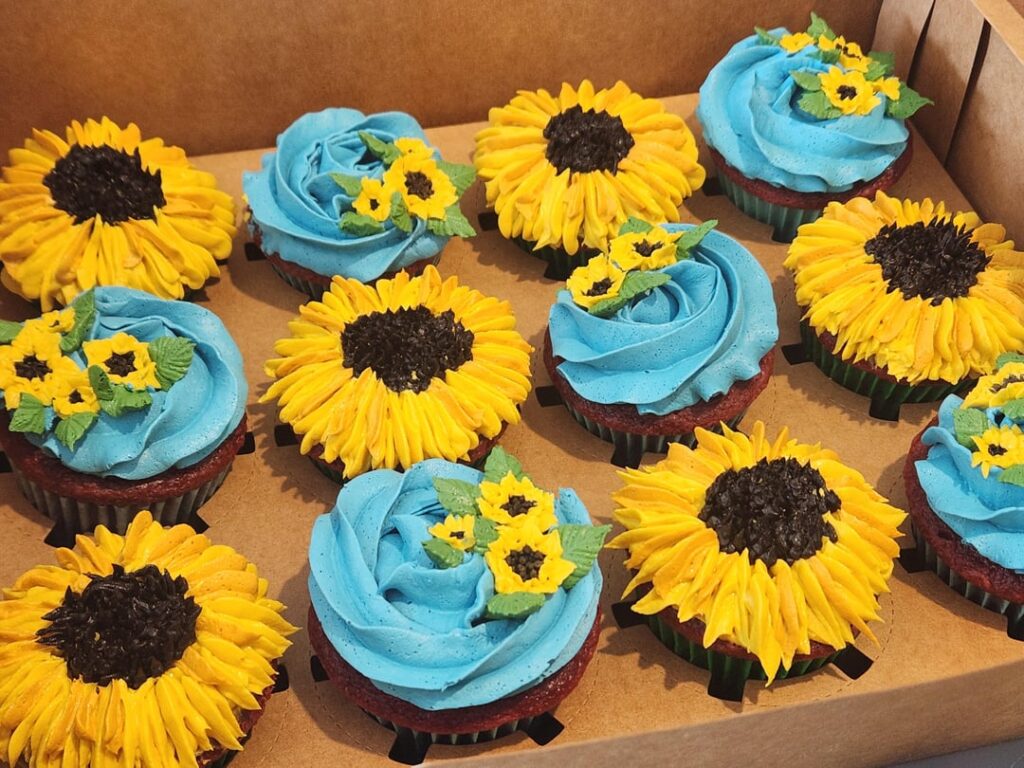 People seemed to like the purple cupcakes so have some sunflowers!
