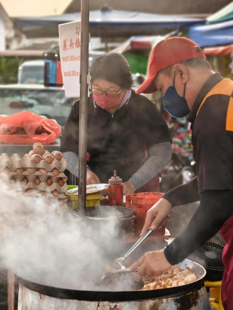 Fried carrot cake in Malaysia.