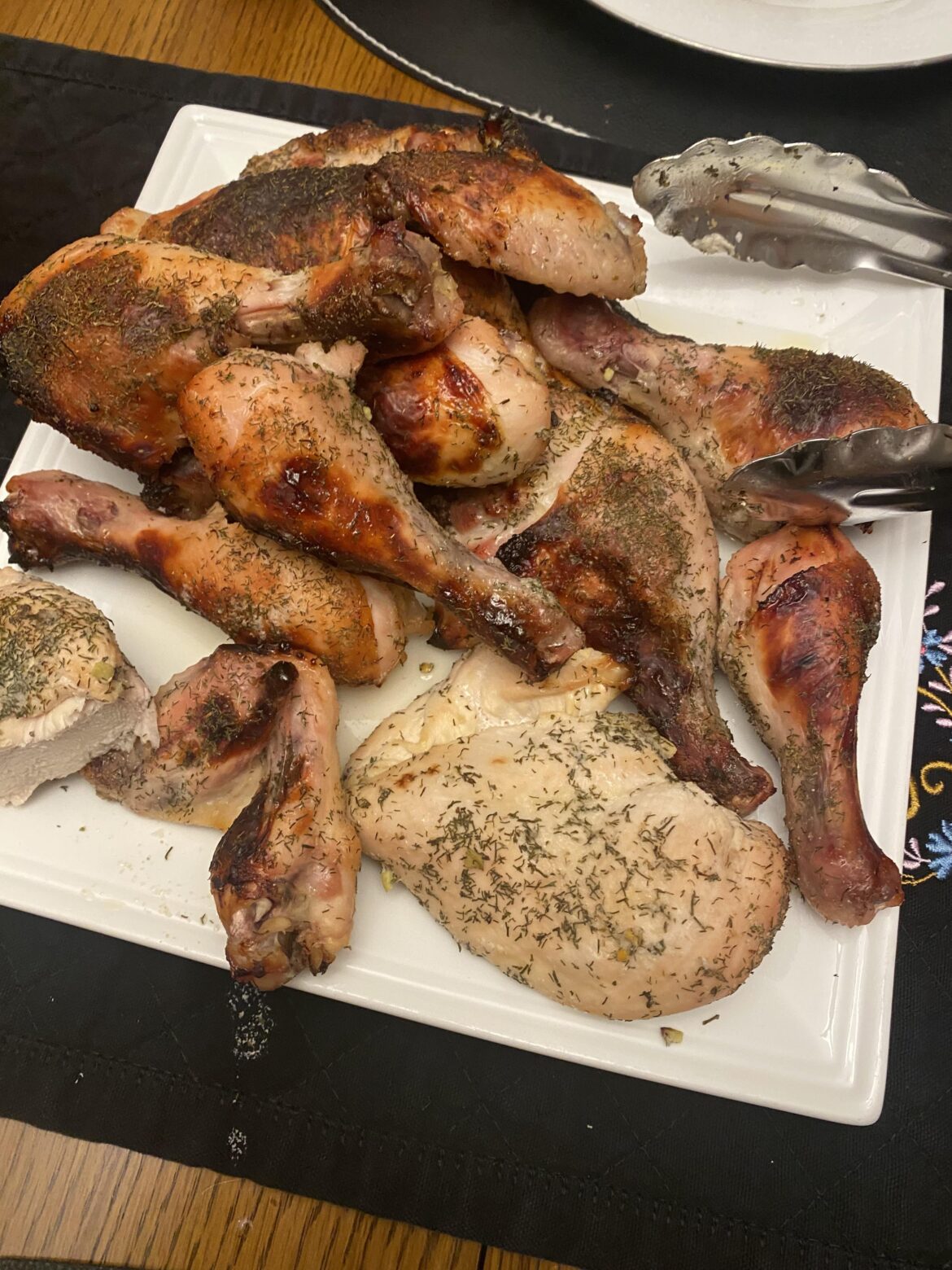 Pickle juice marinated chicken.