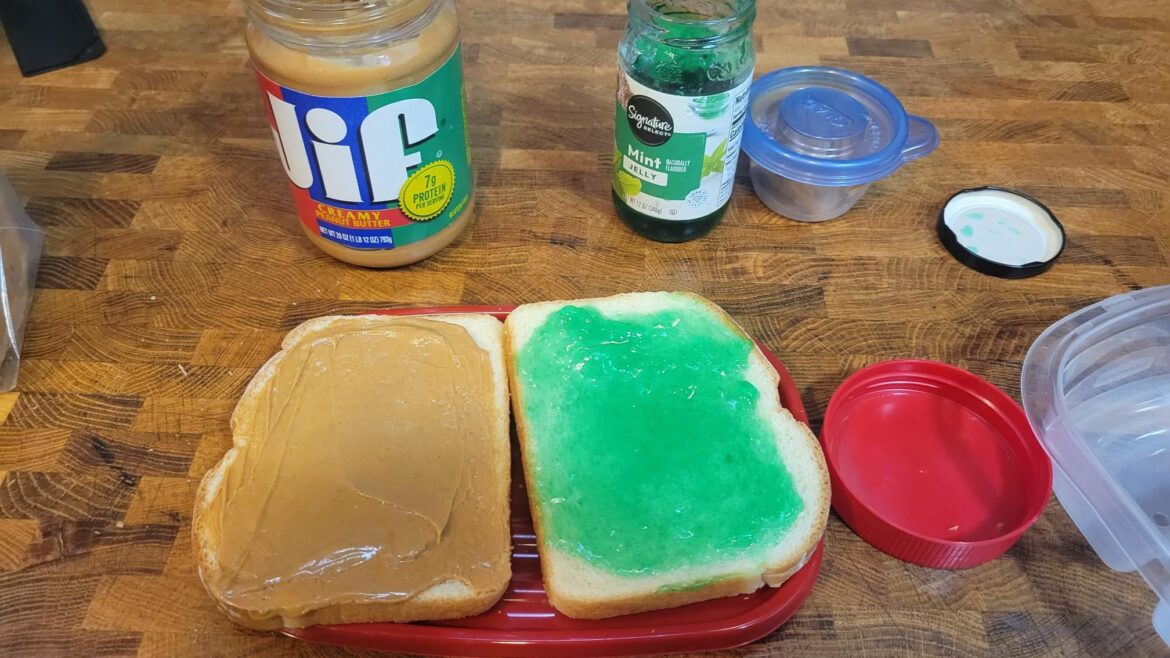 Peanut butter and mint jelly