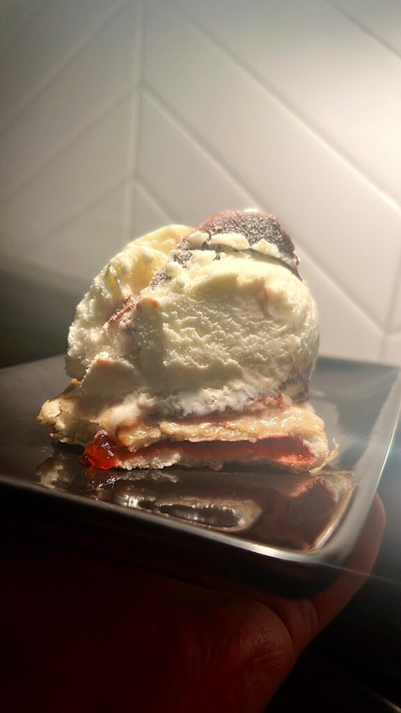 Ice cream with strawberry toaster strudel 🍓