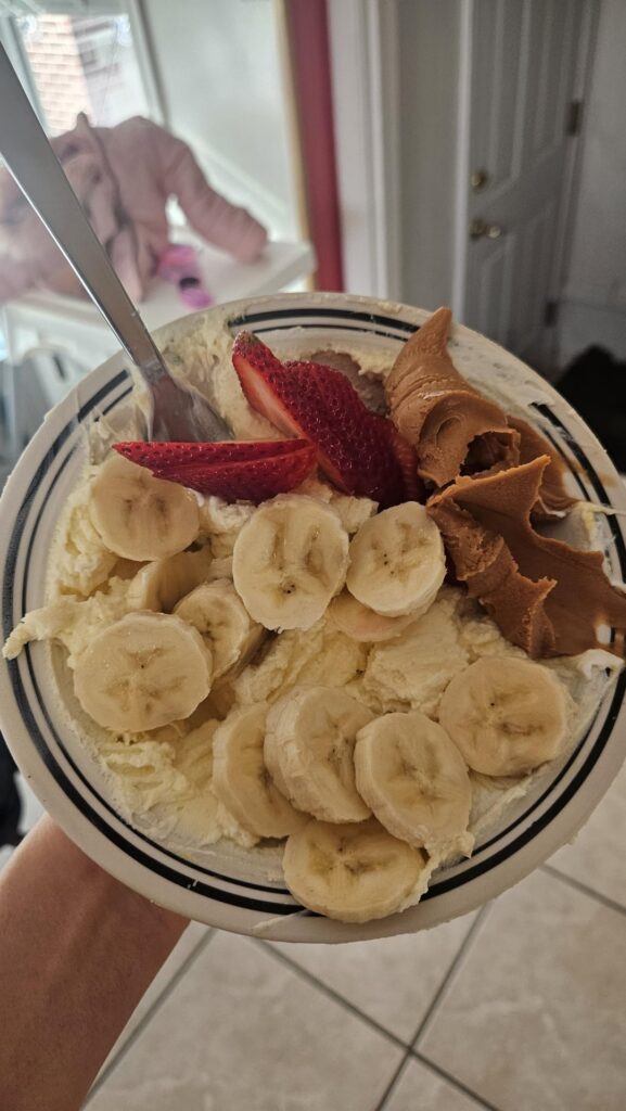 Guys. I've been eating these every morning for over a month. 400cal fluffy yogurt bowls with pudding mix, fruit, & peanut butter