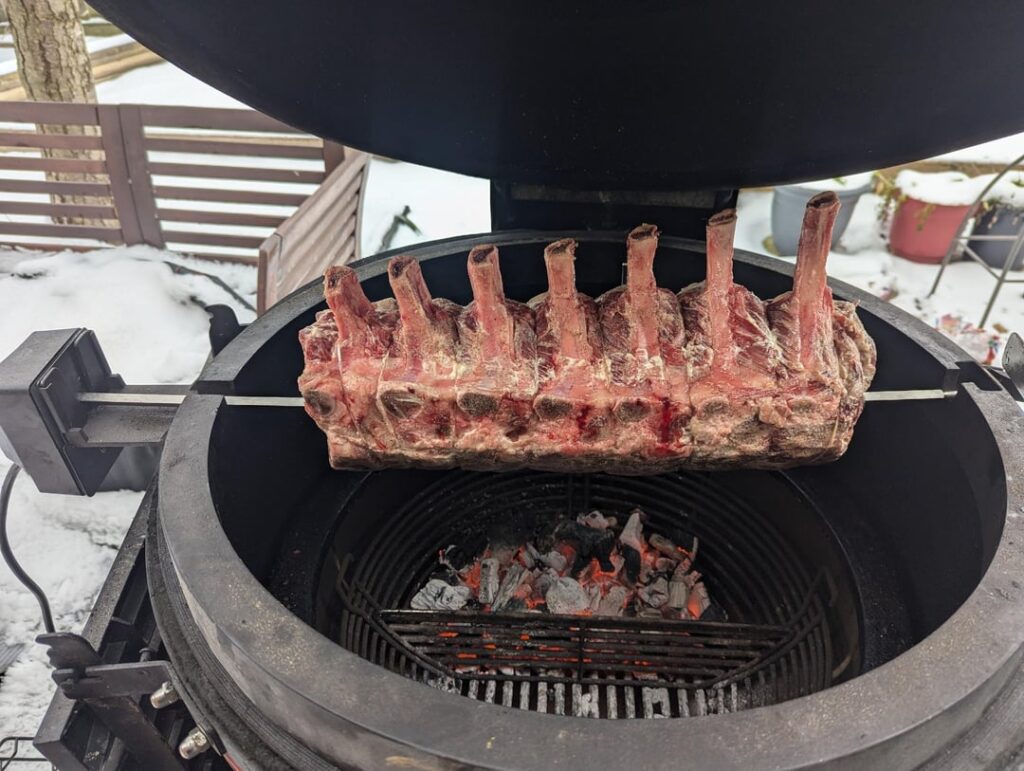 Rib Roast Rotisserie before and after... worth it!