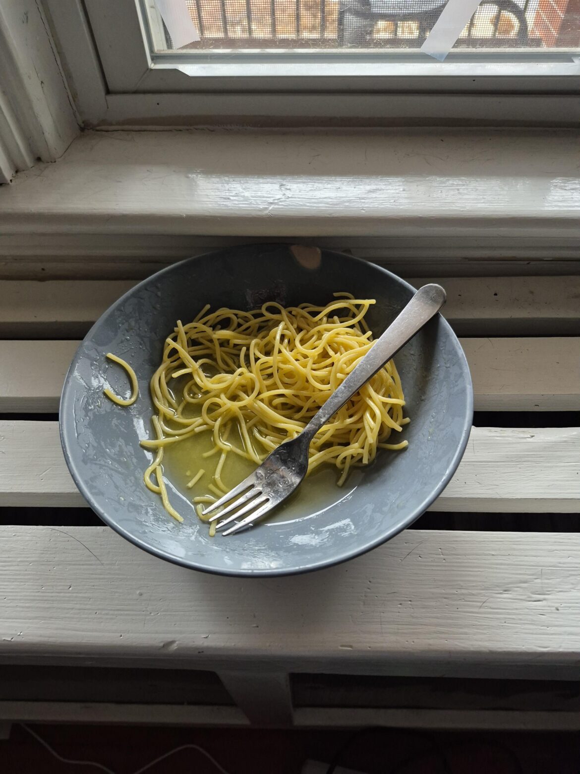 Couldn't open the marinara jar so I just melted butter on my spaghetti