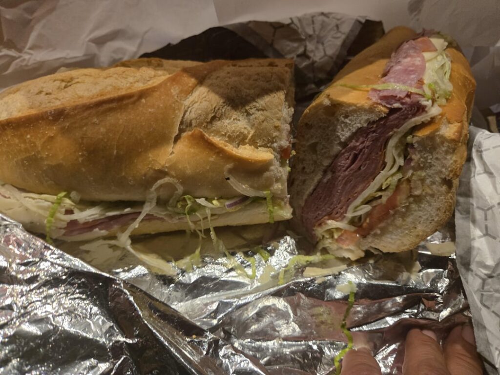 Salami gabagool and sharp provolone sub from a local NJ deli