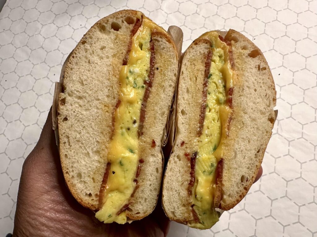Homemade BEC breakfast sandwich