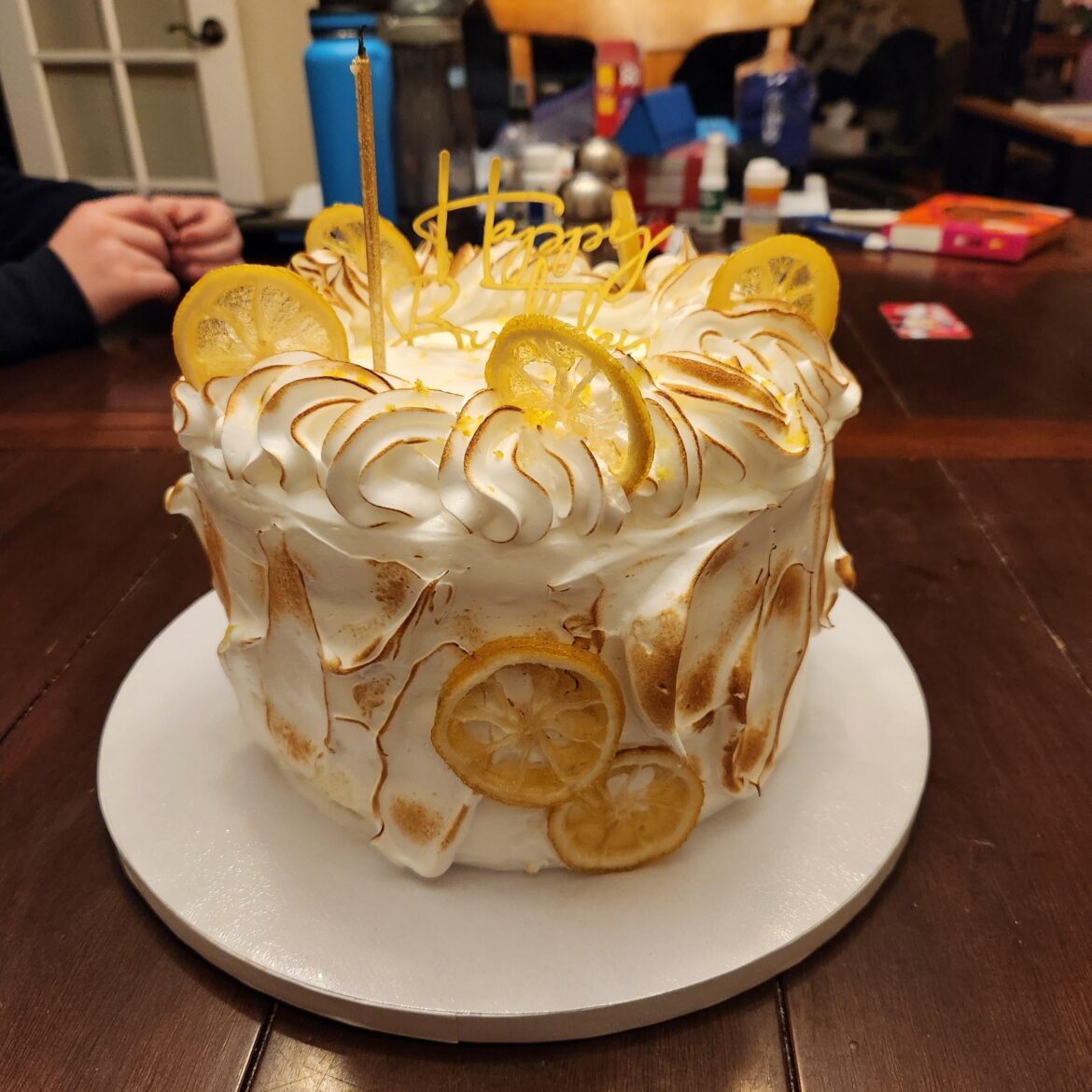The "lemon meringue" cake my wife had made for my birthday