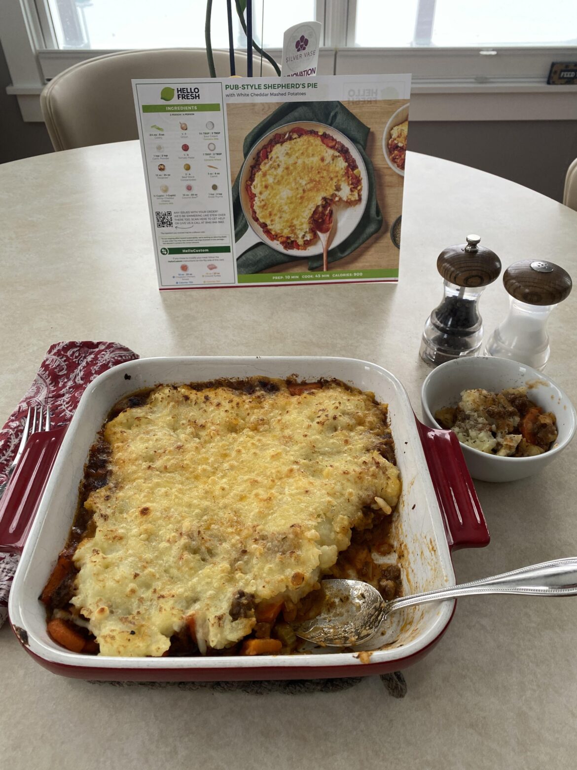 Shepard’s Pie with cheddar potatoes.