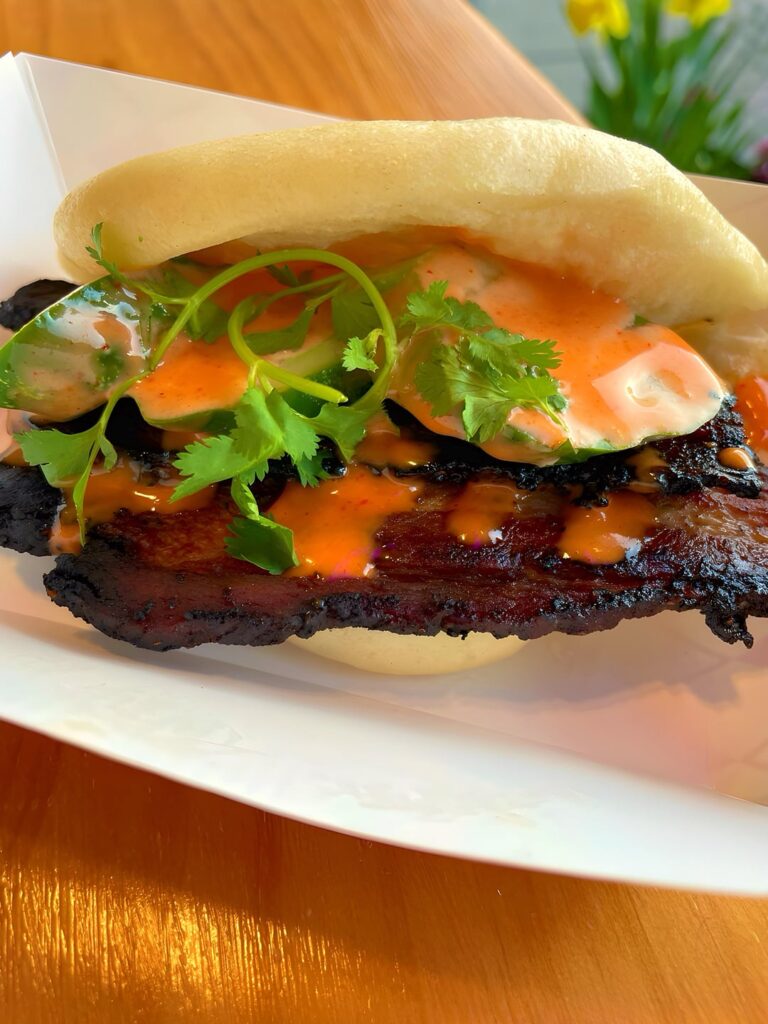 Smoked Pork Belly Bao from Porky’s BBQ (Arlington Heights)