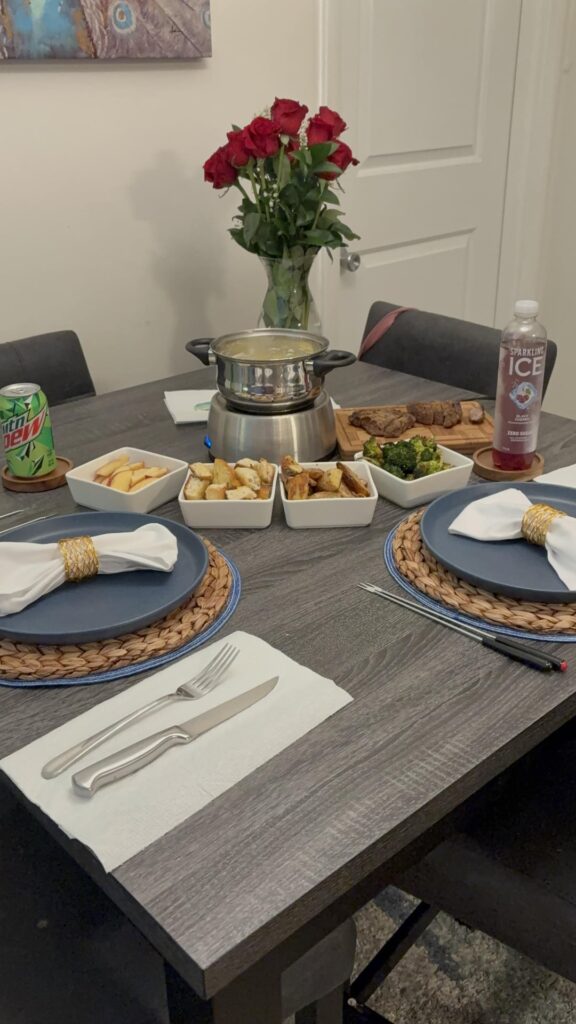 Valentines Day Fondue Meal