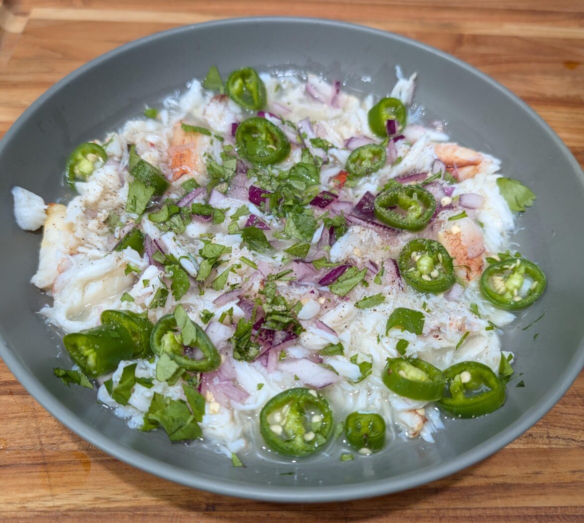 Local Dungeness crab ceviche