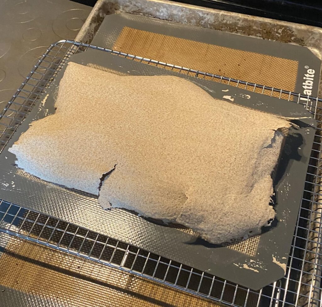 Spread some starter on a sil-mat and let it dry overnight…