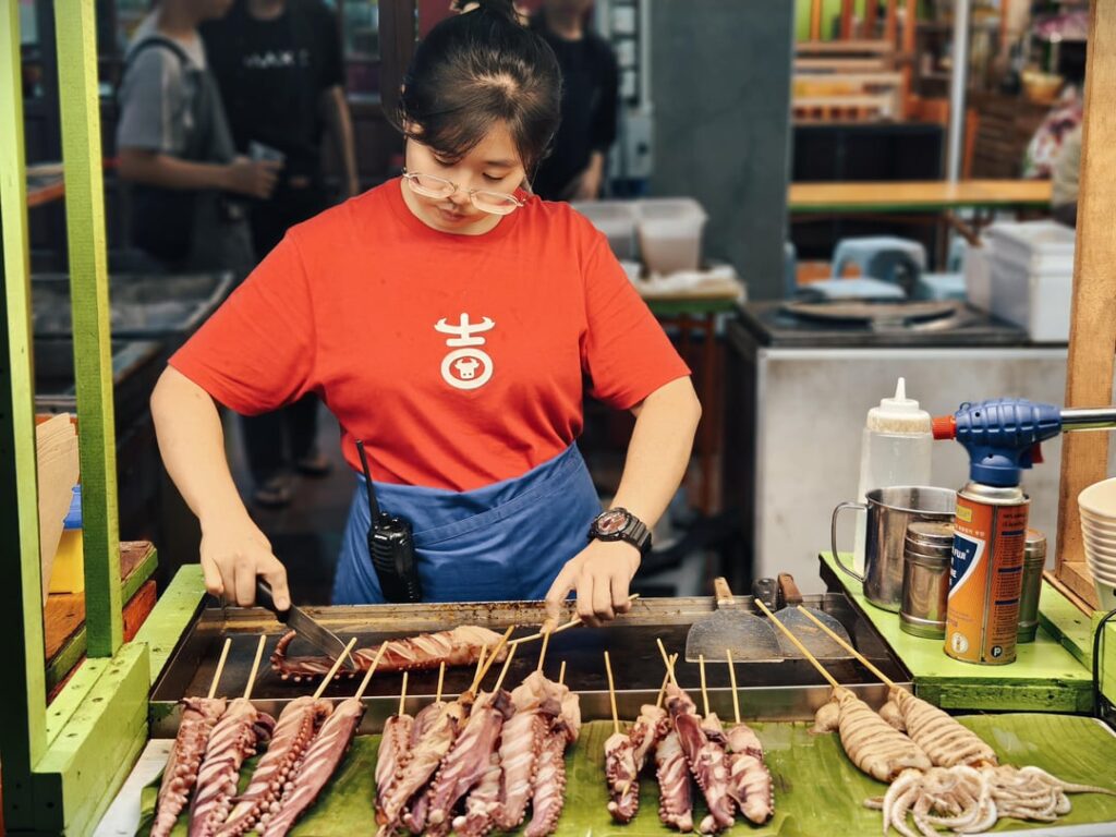 Grilled seafood in Malaysia