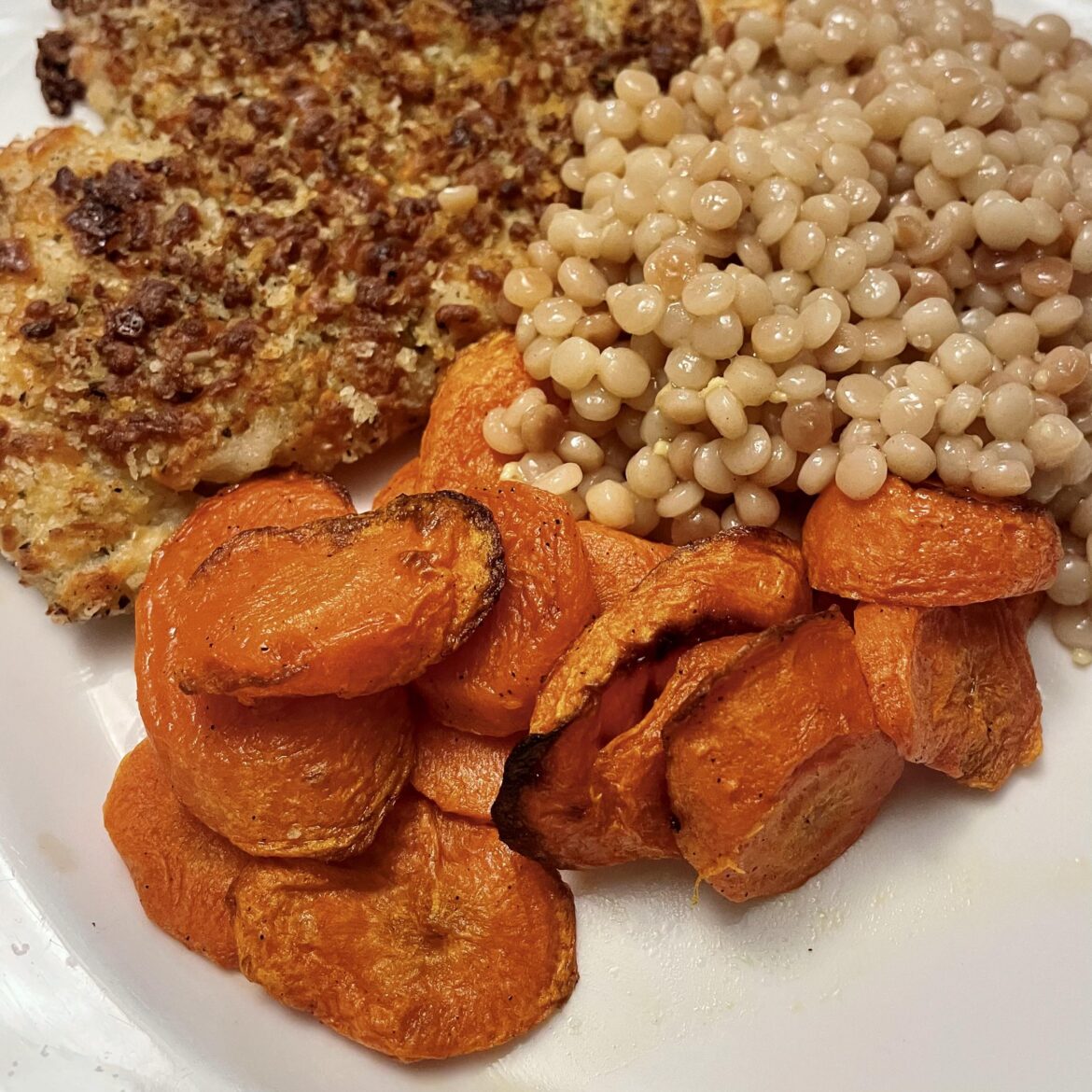 Mozzarella & Herb Chicken with Roasted Carrots & Buttery Couscous