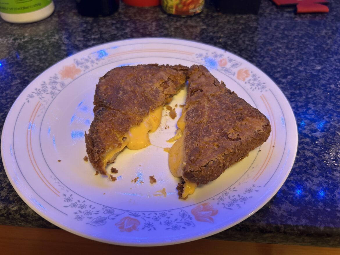 I made a deep fried grilled cheese (with cheddar)