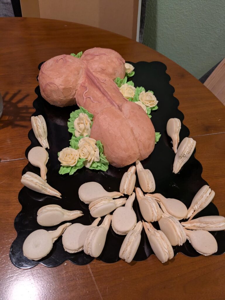 Bachelorette party macarons (and cake)!