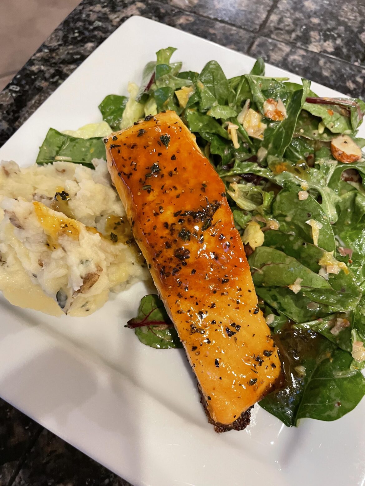 Salmon A L’orange. 10/10 but the  salad dressing was an 11.
