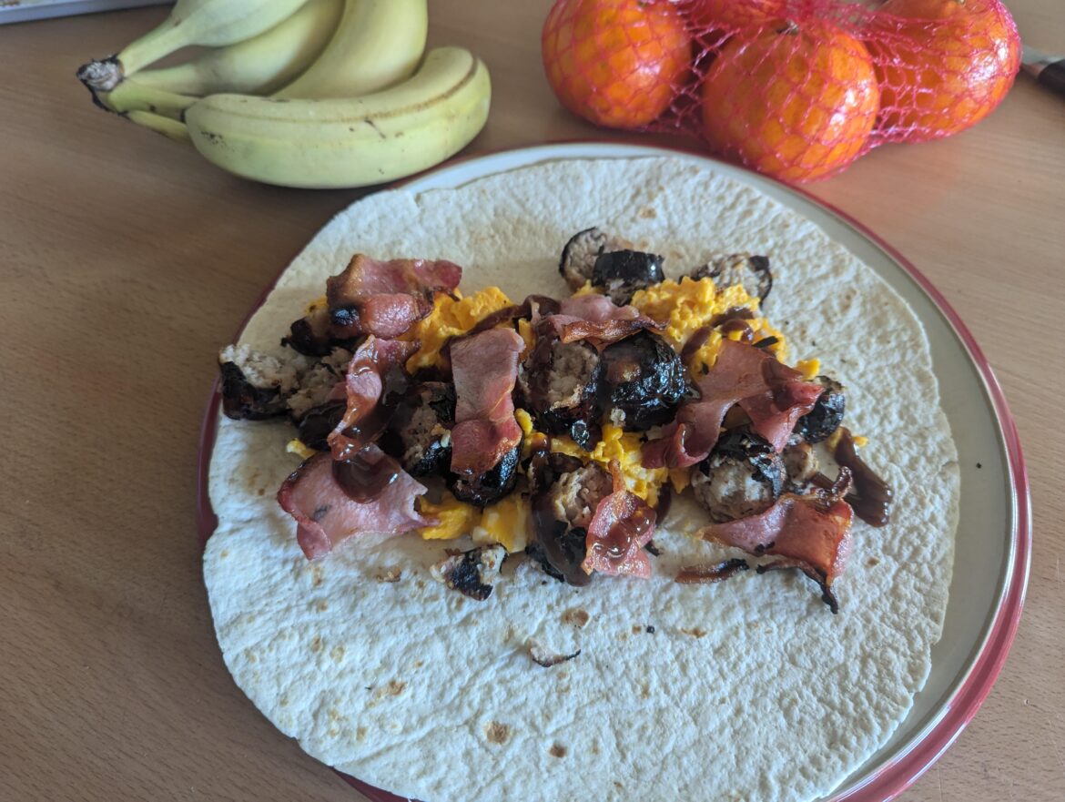 Breakfast wrap for lunch