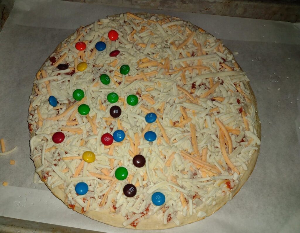 taste test: m&m pizza