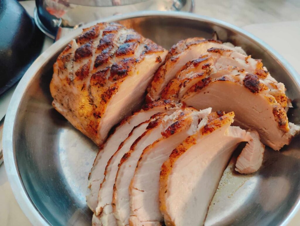 Pork loin at 59c/138f