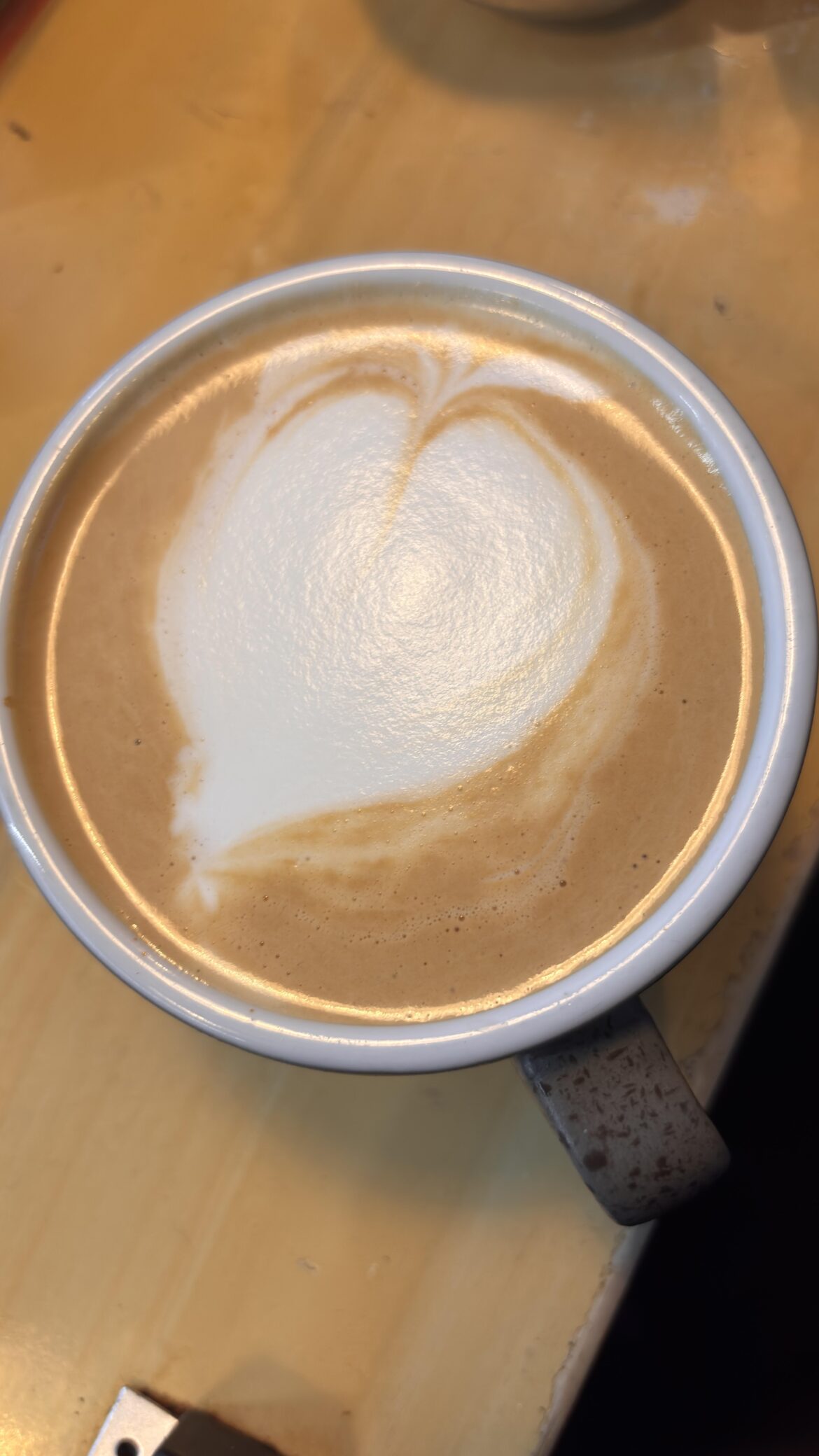 First Day as a Barista, First try at Latte Art :))