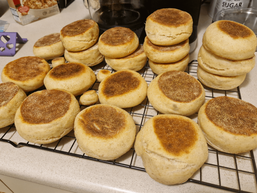 I doubled the english muffin recipe. I have no regrets.