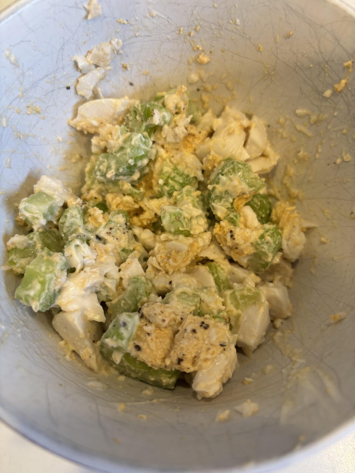 Egg salad made using vegan “eggs”