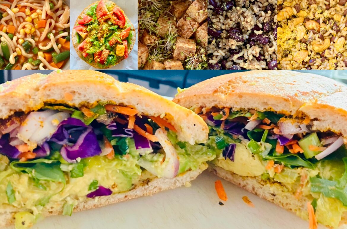 A recent greatest hits collage from a plant based eater with eight years experience and a minivan for a home.