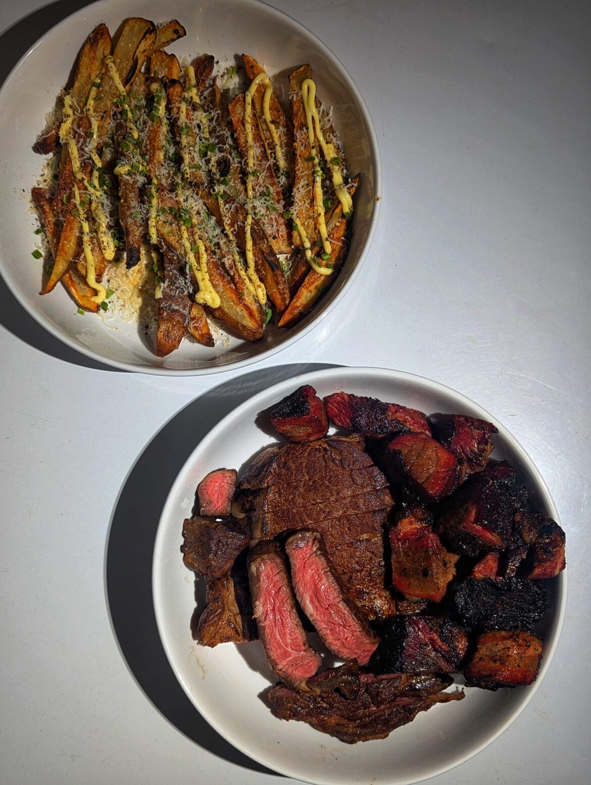 Ribeye | Burnt Ends | Garlic Parm Fries