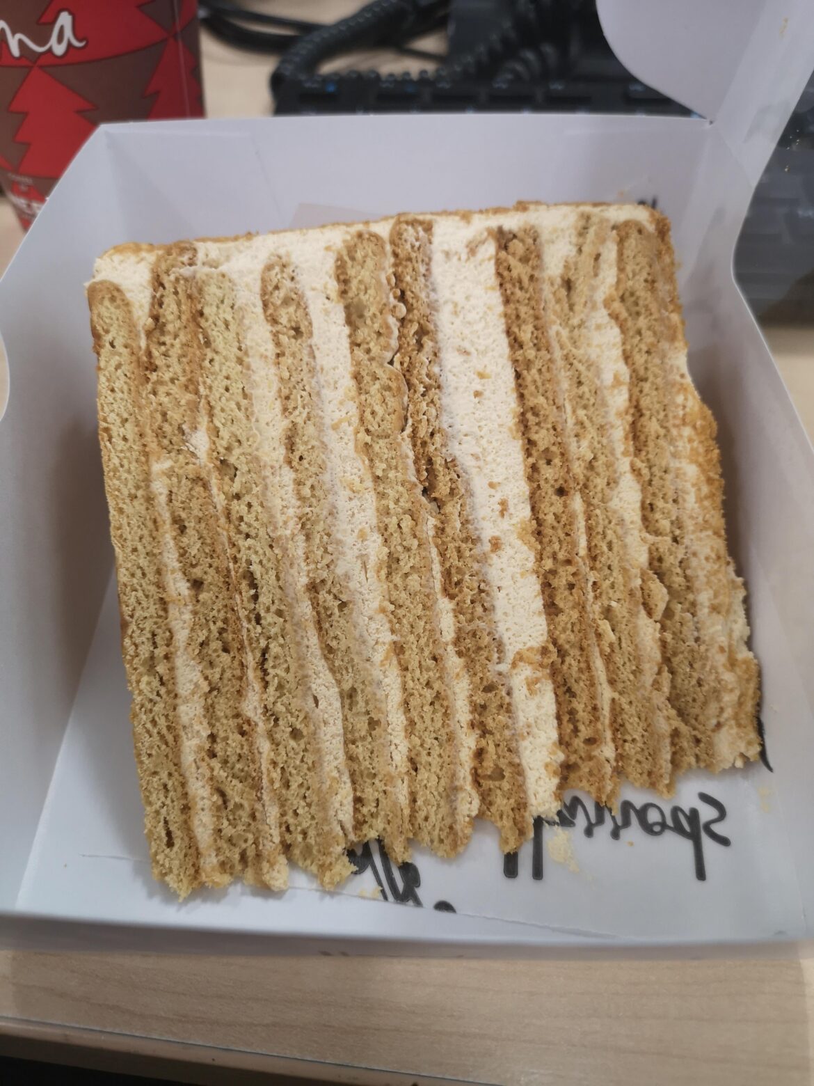 Honey Cake with honey Chantilly cream