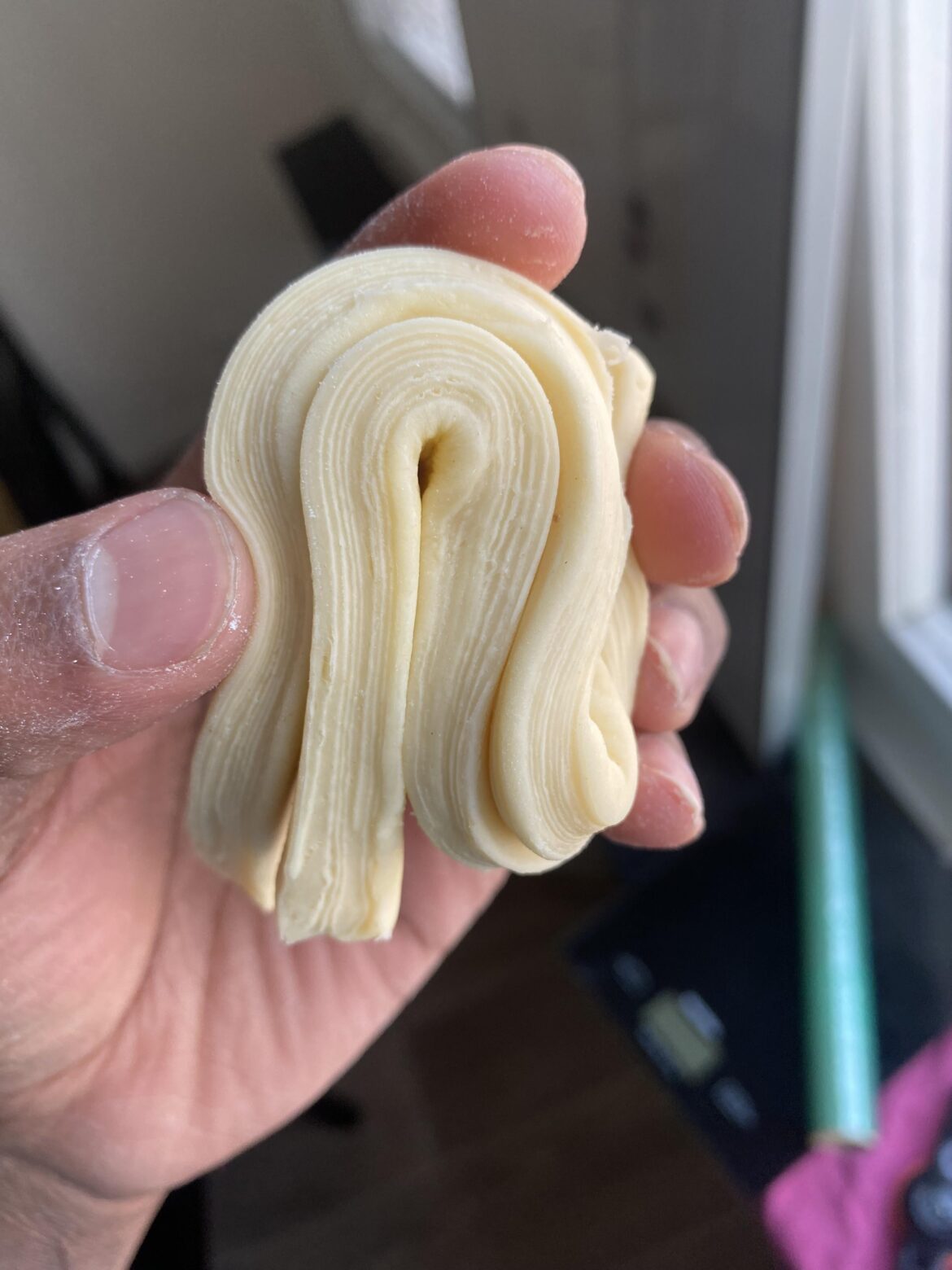 Hand laminated croissant dough!