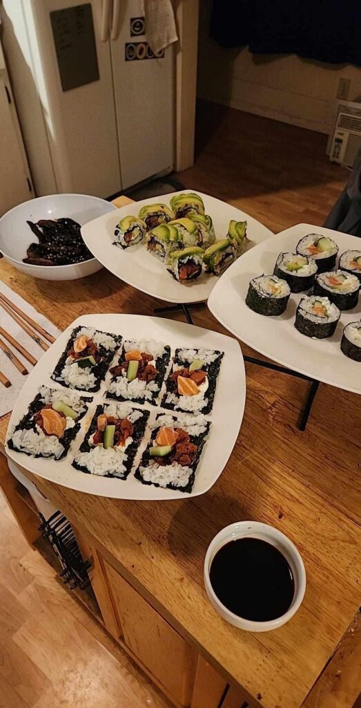 Made some sushi for my wife and daughter.