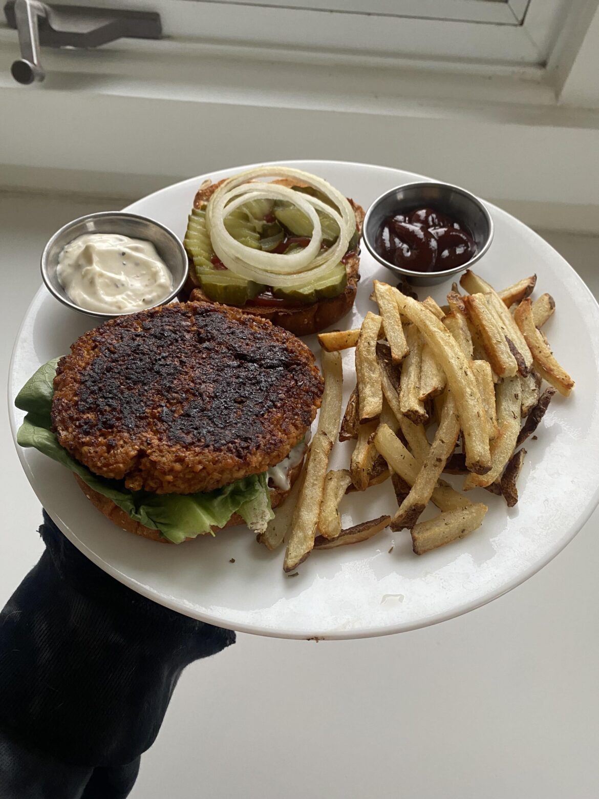Homemade vegan burger patties