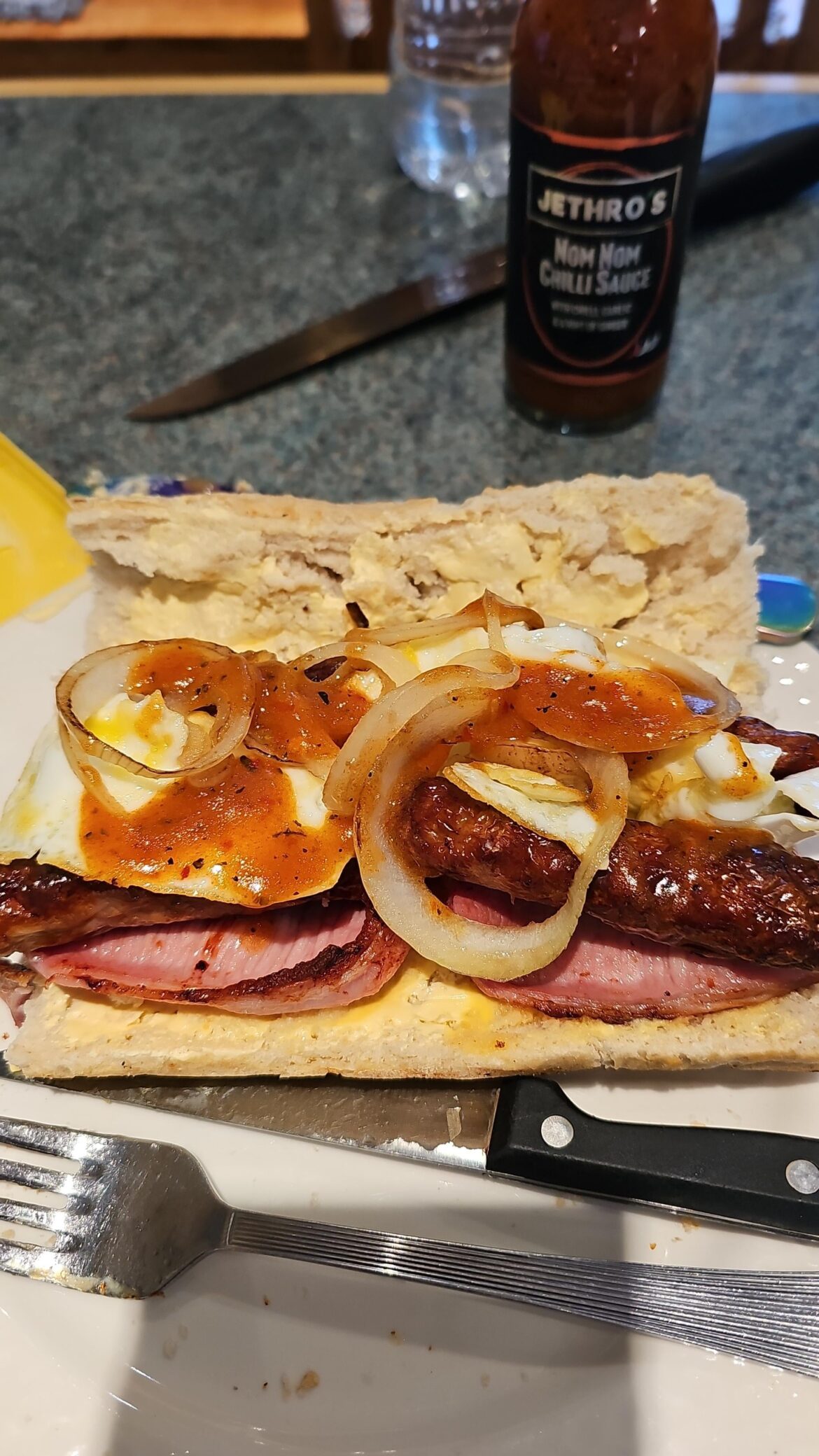 Anyone else put hot sauce on their sausage, bacon and egg roll?