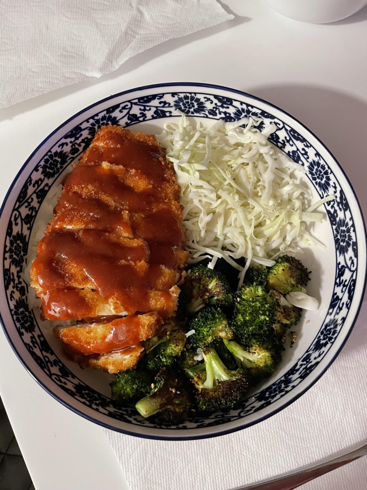 Kenji’s Chicken Katsu with Cabbage Slaw and Roasted Sesame Broccoli