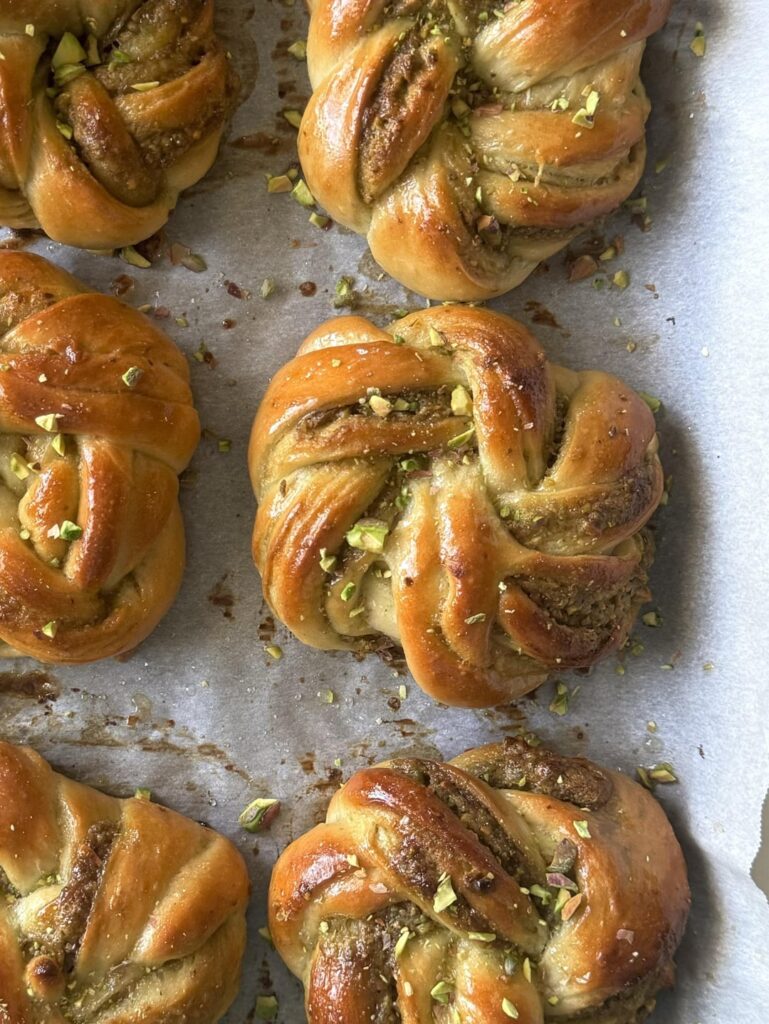 Pistachio Babka Buns