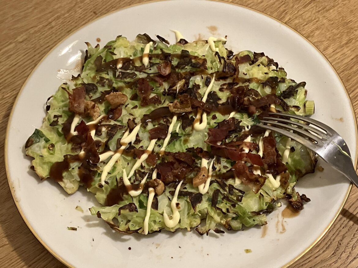 Basic Okonomyaki with bacon