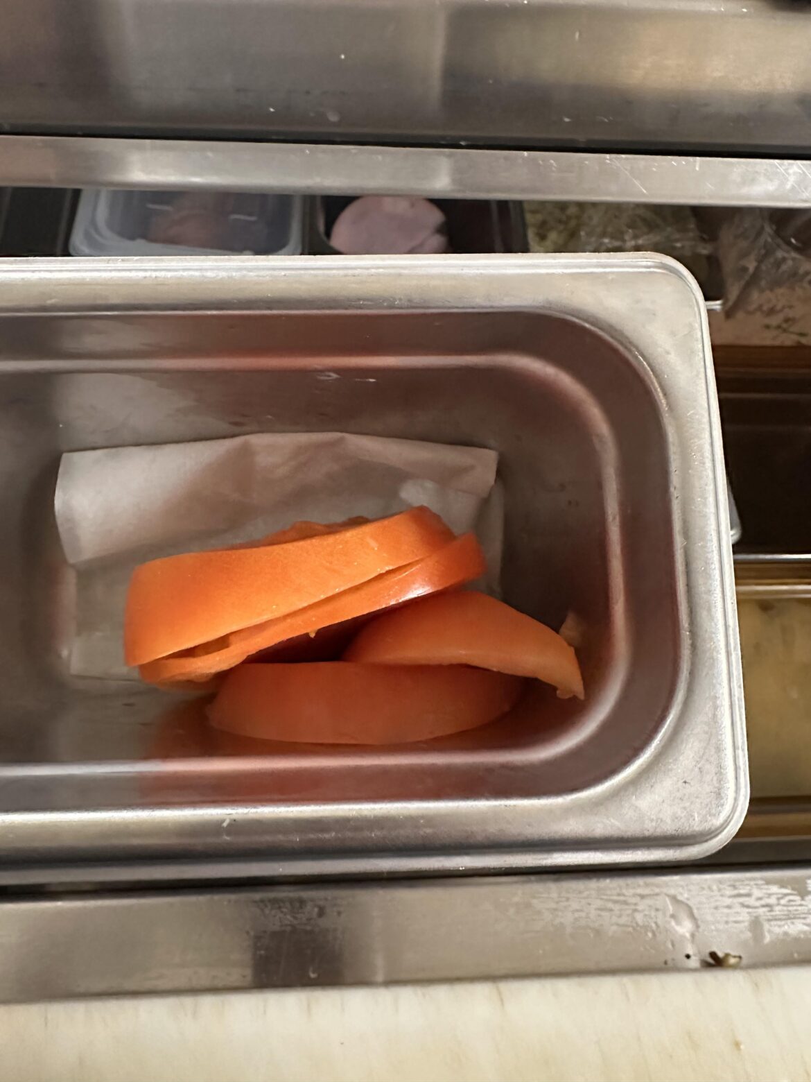 I’m the PM cook and this is how the AM cook “preps” tomatoes…