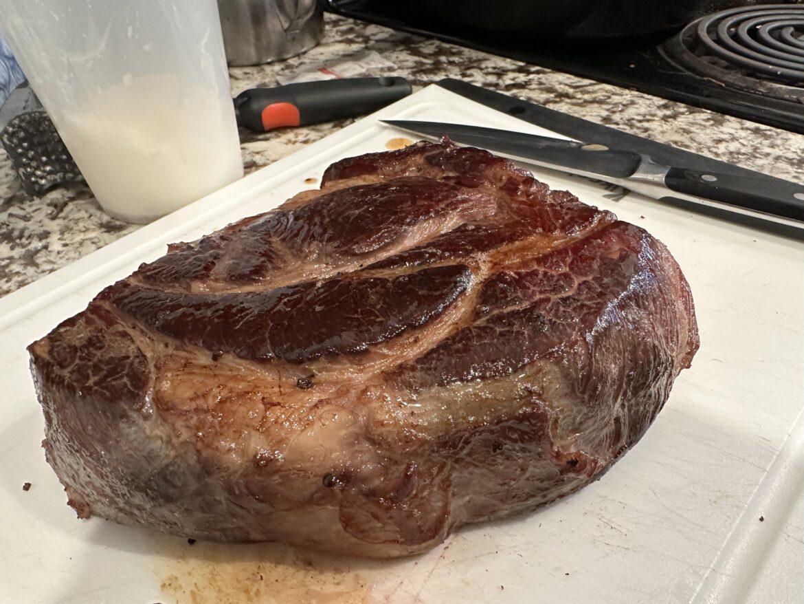 Sous vide chuck 130f for 36 hours, not bad considering my bag leaked 😩