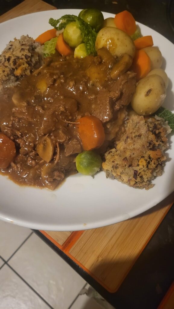 Beef stew and veg, Wednesday dinner