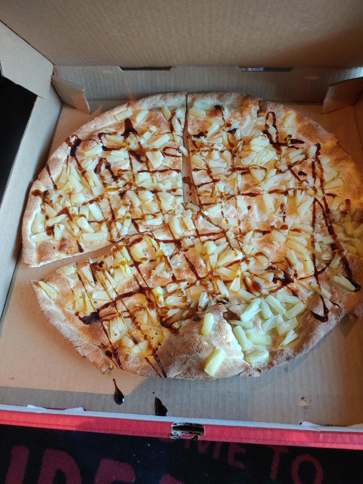 I order a meat lovers with pineapple...