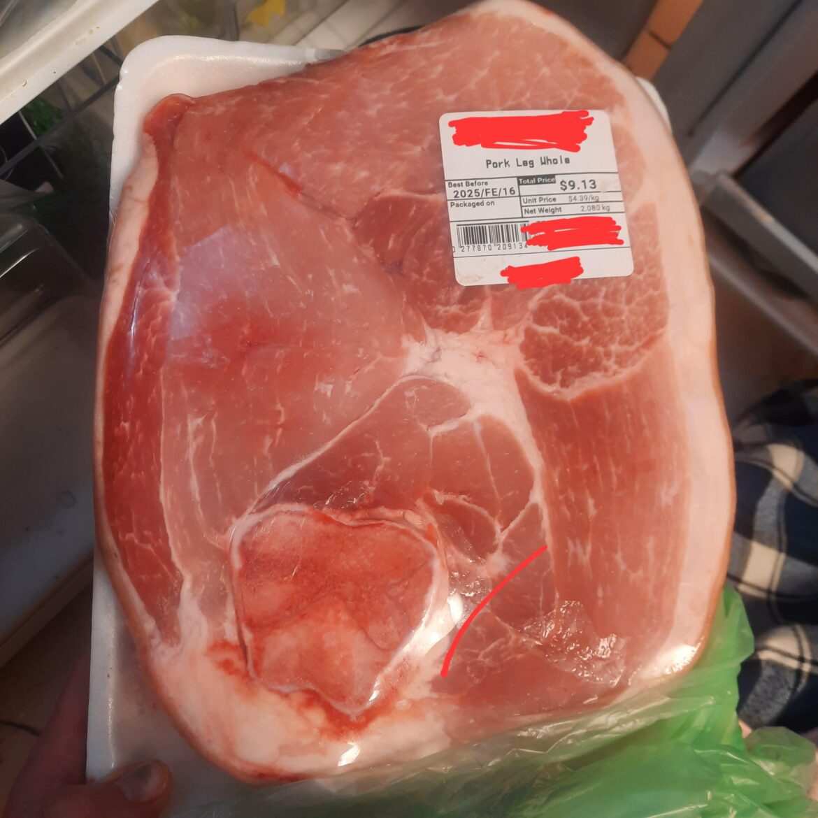 What to do with this cut of pork? Will it get tender if you do it low and slow? Looks leaner than shoulder (4.5lb slice of bone-in skin-on pork leg)