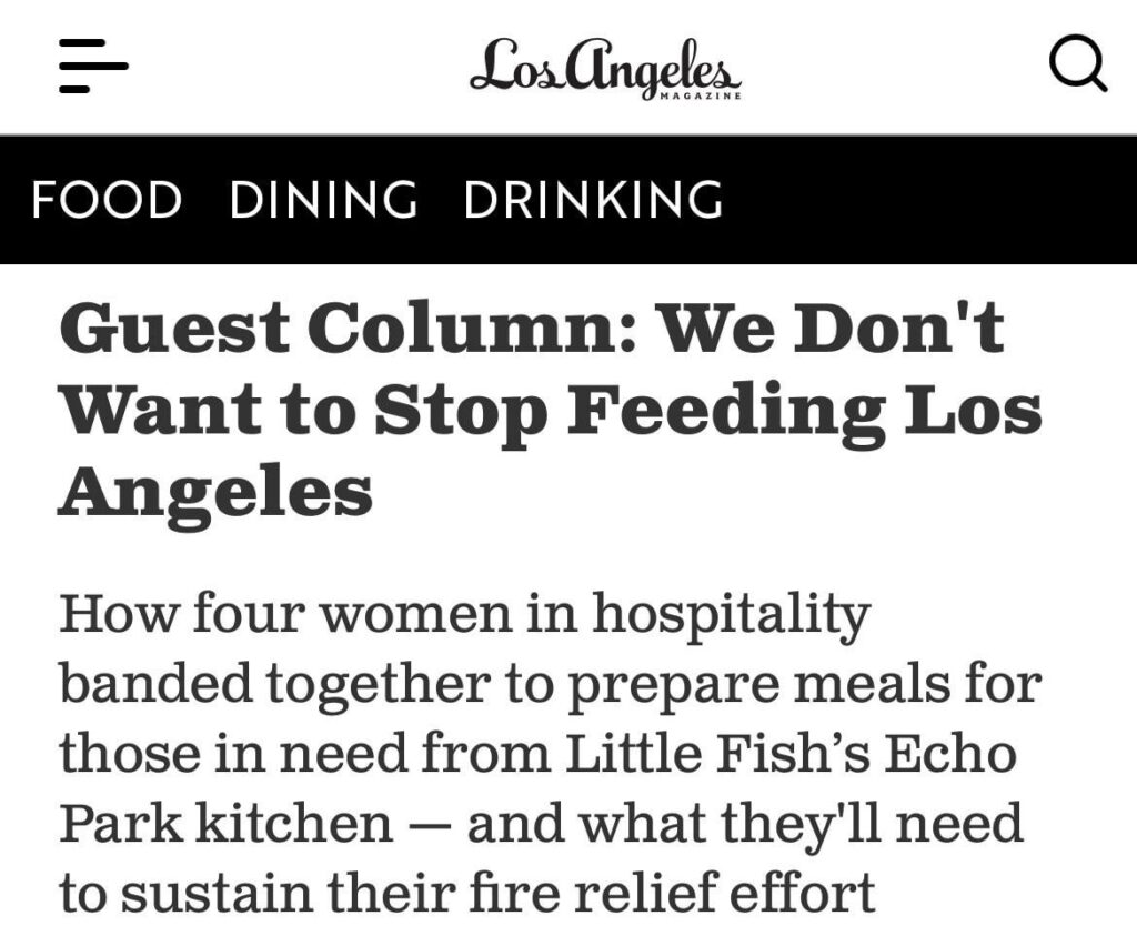 Little Fish stepped up to the plate to feed fire victims/first responders, but it hasn’t been easy