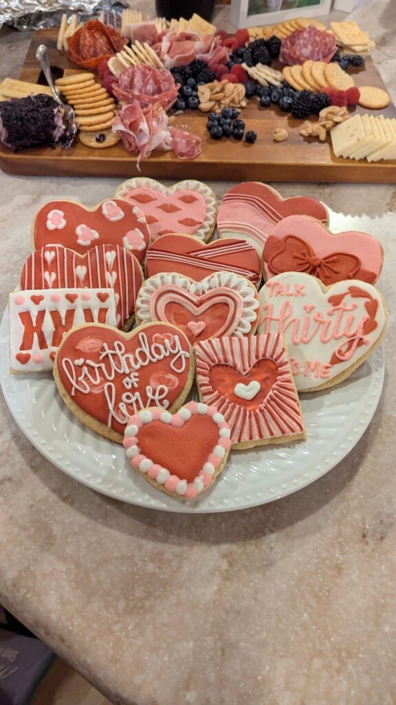 Cookies for my best friend, who turned 30 on Valentine's Day