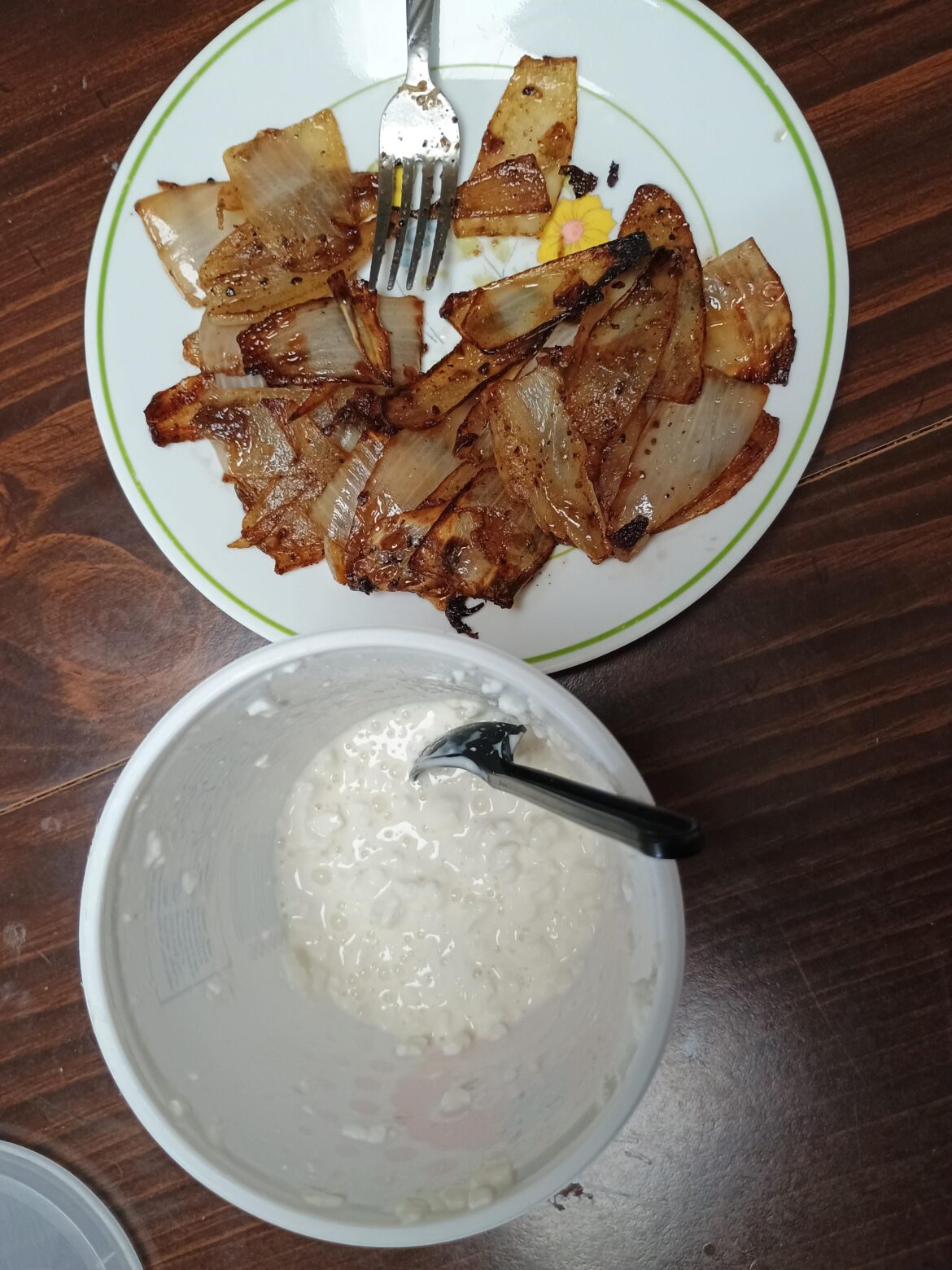 Leftover onion from last night's dinner