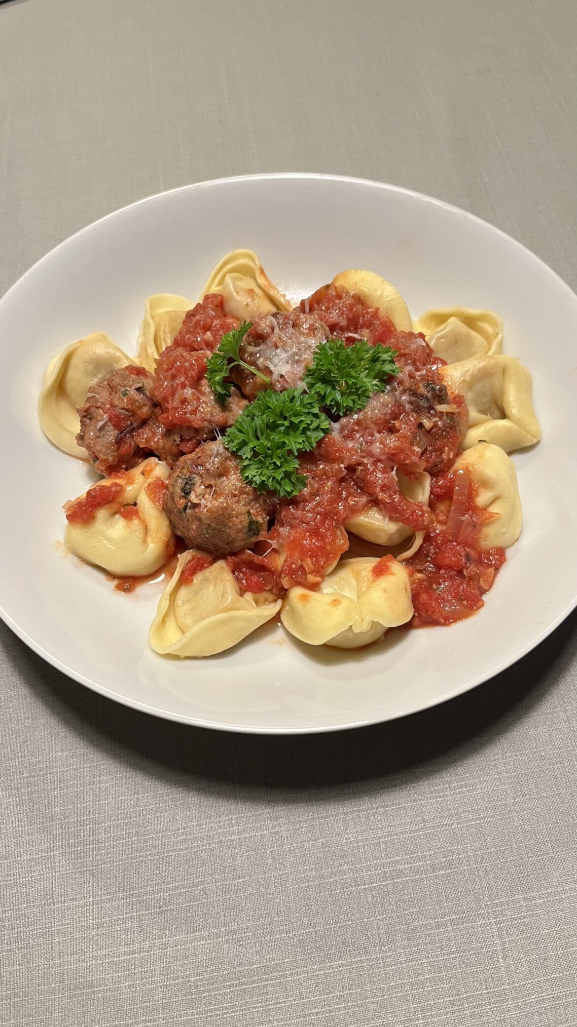 Pasta and meatballs